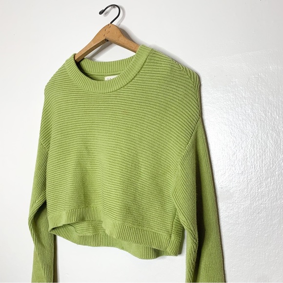 LA Hearts Lime Green Knit Crop Sweater XS - Picture 3 of 7